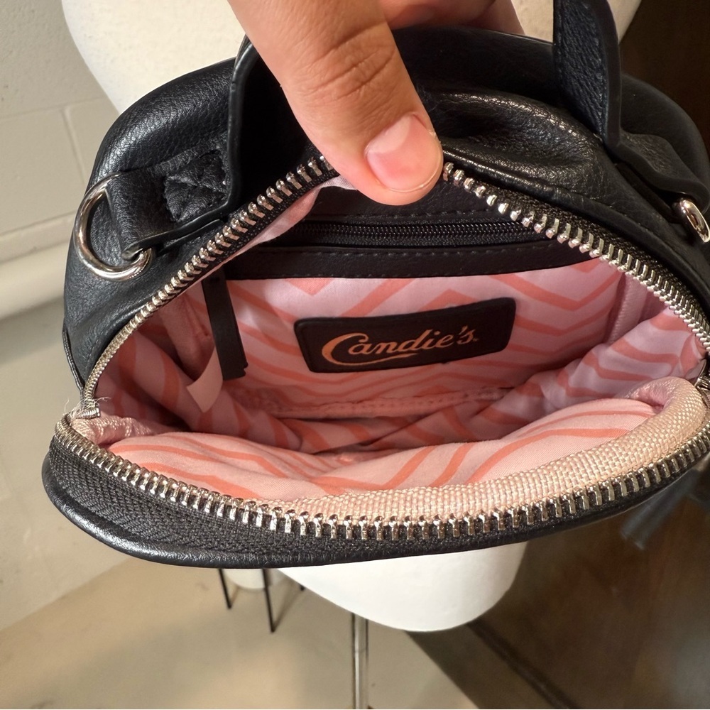 Candie's Black Crossbody with Pink details versatile crossbody shoulder Purse - Picture 6 of 11